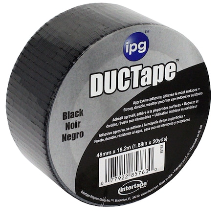 Intertape 1.88" x 20 Yds Black Jobsite General Purpose Duct Tape Colored 6720